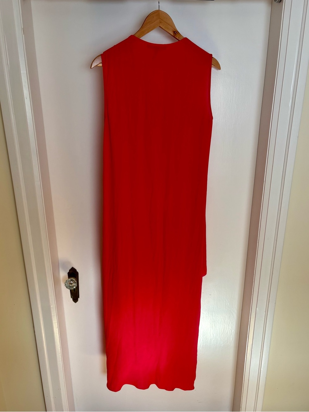 BCBG Max Azria Sleeveless Drape Asymmetrical high/low Red Dress - Picture 4 of 5